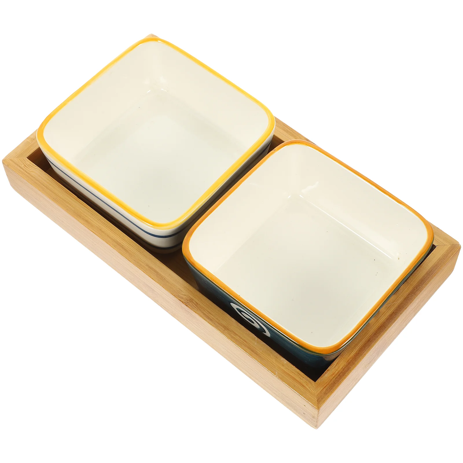 

1 Set of Fruit Snacks Bowl Fruit Basket Kitchen Countertop Storage Tray with Wooden Tray