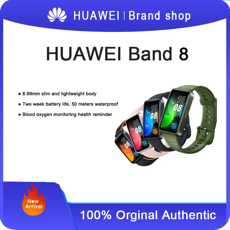 ОРИГИНАЛЬНЫЙ Смарт-браслет HUAWEI Band 8 вседневный AMOLED-экран с кислородом в крови
