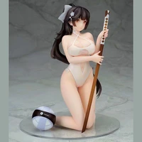 anime figures sexy girl 17cm pornographic azur lane white swimsuit big breasts tight peach buttock collection level model pvc