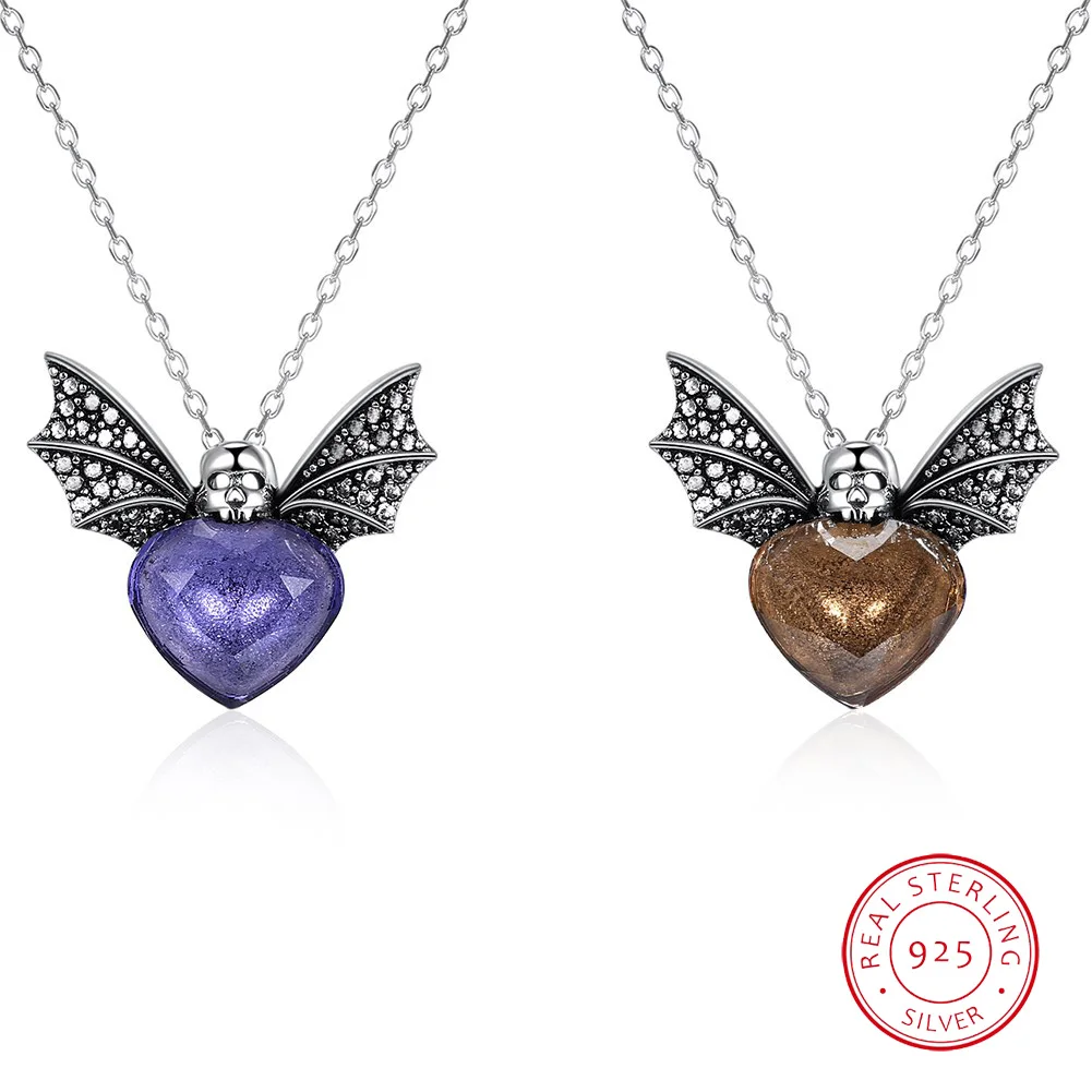 

Sterling Silver Bat Retro Personality Trend Pendant Necklace for Women Valentine's Day Anniversary Gift Fine Jewelry