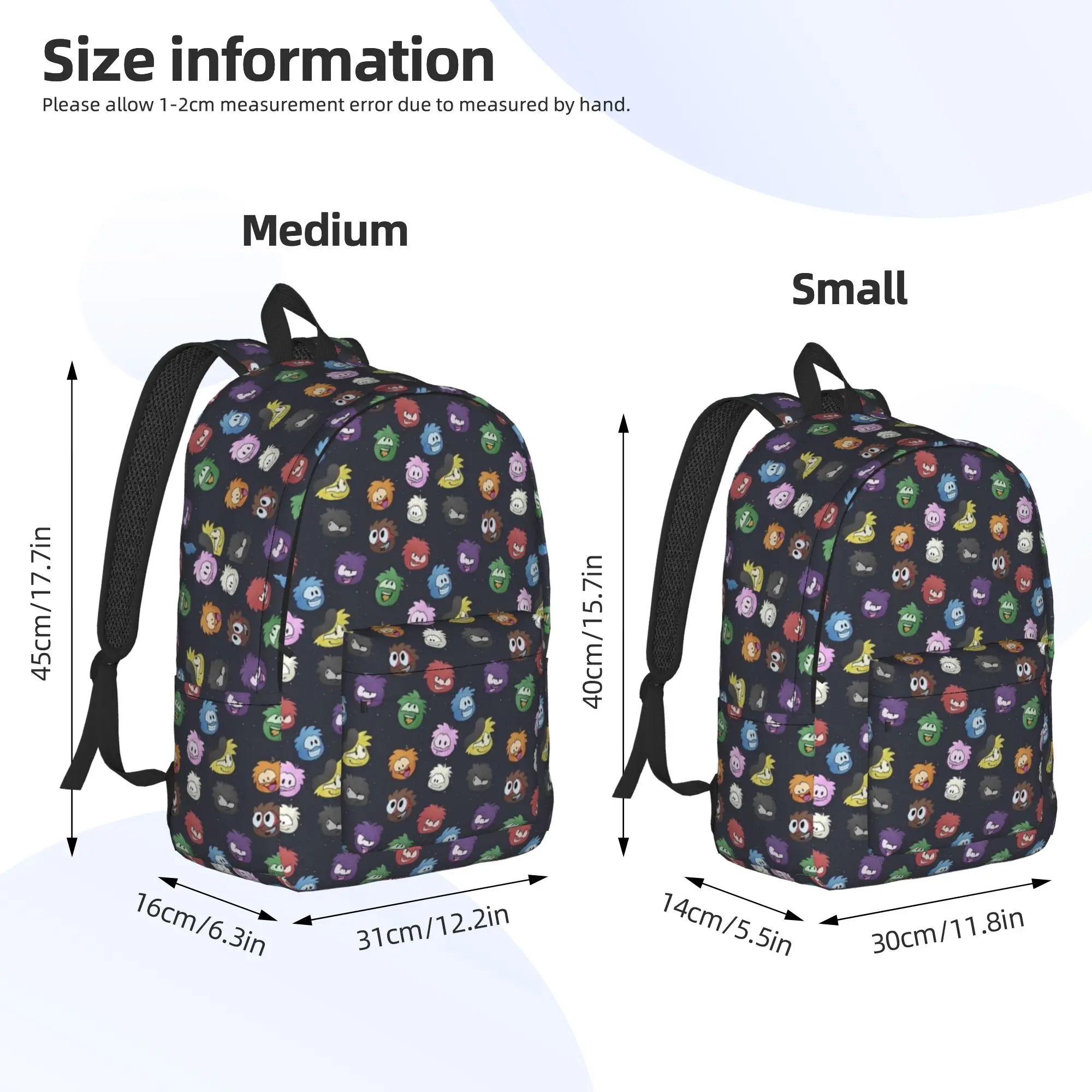 Фото Рюкзак Club Penguin Puffle Pattern для мужчин и женщин, модный студенческий рюкзак для походов и путешествий, сумка через плечо для колледжа с карманом №4