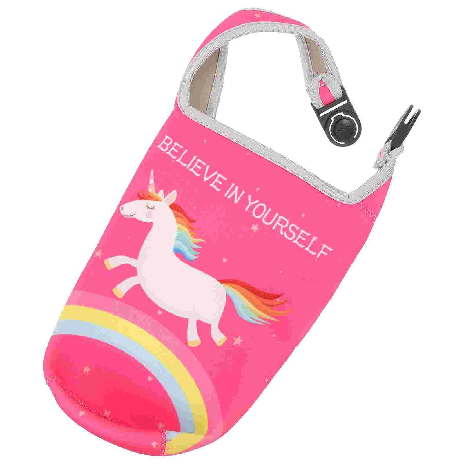 Sports Water Bottle Cup Carrier Sleeves Reusable Neoprene Cover Hand Strap Holder