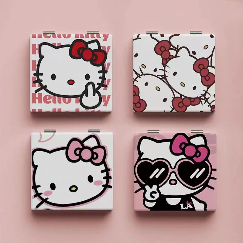 

Зеркало Hello Kitty портативное маленькое зеркало Hello Kitty Sanrio портативные складные зеркала двусторонние узорные зеркала для макияжа подарок