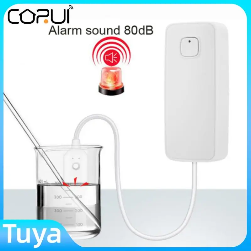 

CORUI Tuya WiFi Smart Water Leakage Sensor Independent Leakage 85db Alarm Detector Flood Alert Overflow Security Alarm System