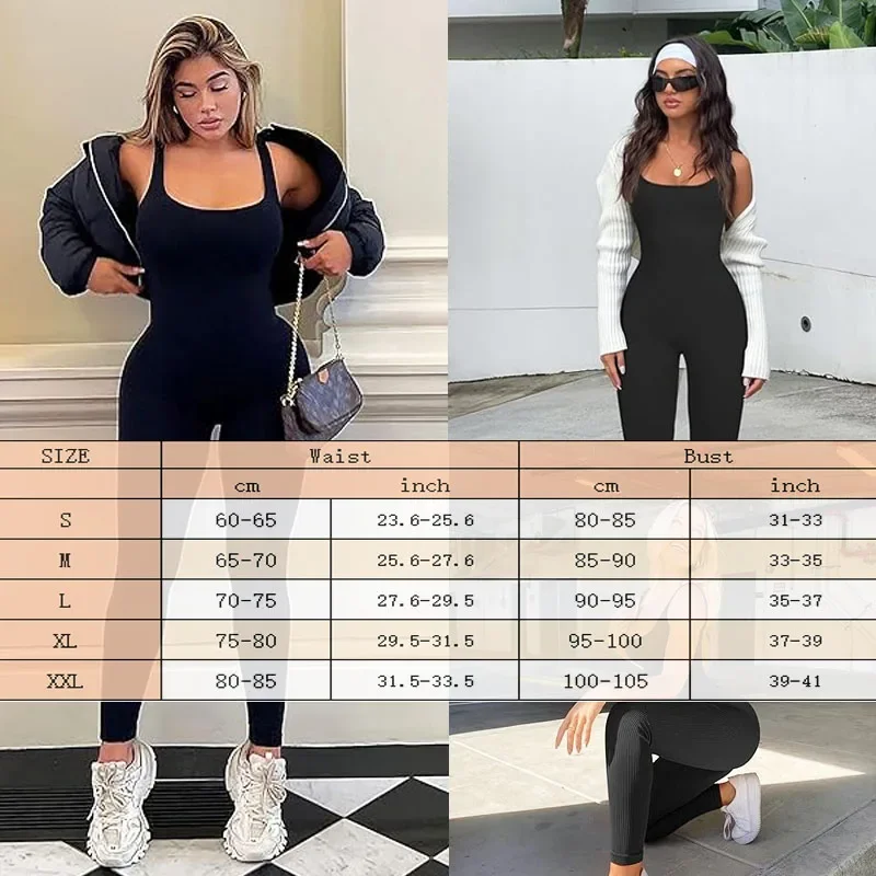 GUUDIA с квадратным вырезом бесшовные ребристые цельные комбинезоны без рукавов