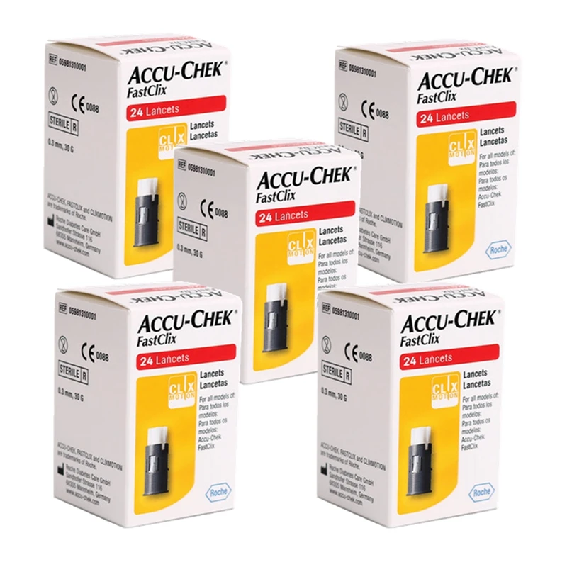 Accu-chek Fastclix Lancet 72/120 счетных ланцетов и 50/100 шт. тест-полоска для измерения уровня