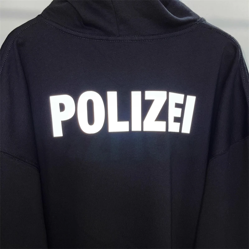 

GYM VETEMENTS POLIZEI Green Black Hoodie Men Women Oversize VTM Hooded Pullovers