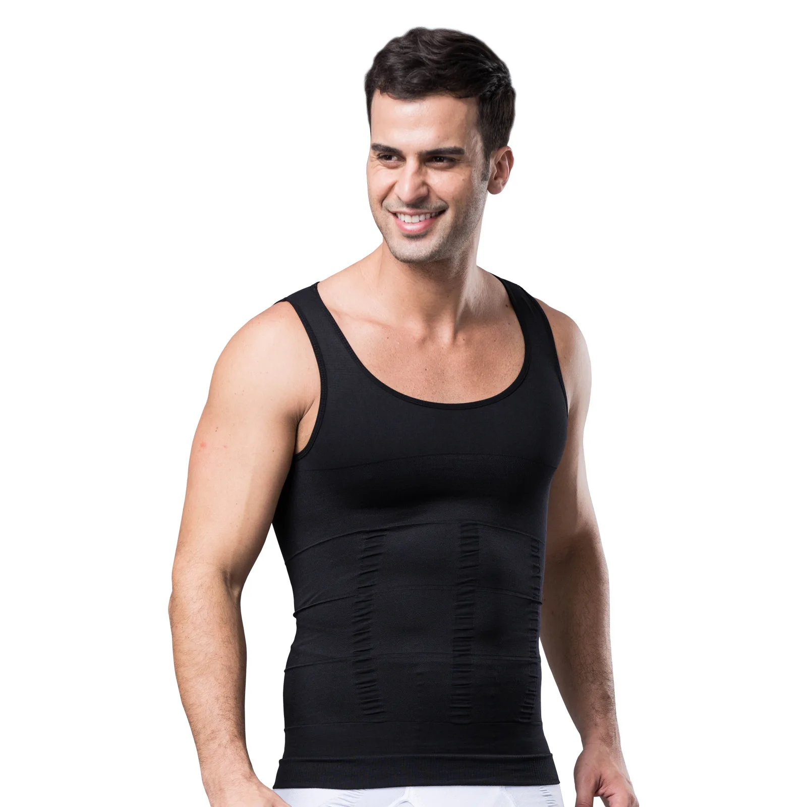 

HaleyChan Mens Seamless Classic Firming Panels Compression Vest Corset Shirt Men Body Shaper Waist Trainer Shapewear Burning Man