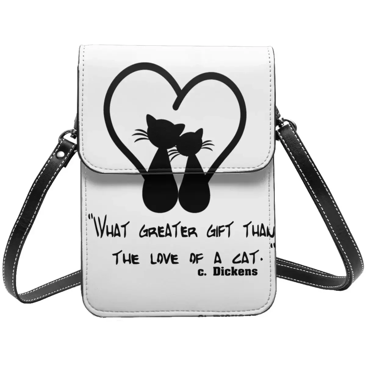 Сумка через плечо Love Of A Cat женская черная сумка для шоппинга с сердцем и любовью