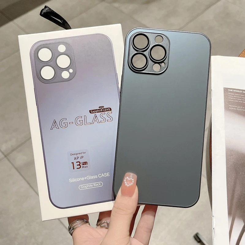 

Силиконовый матовый стеклянный чехол для iPhone 14, 13, 12, 11 Pro Max Plus, 20 шт.