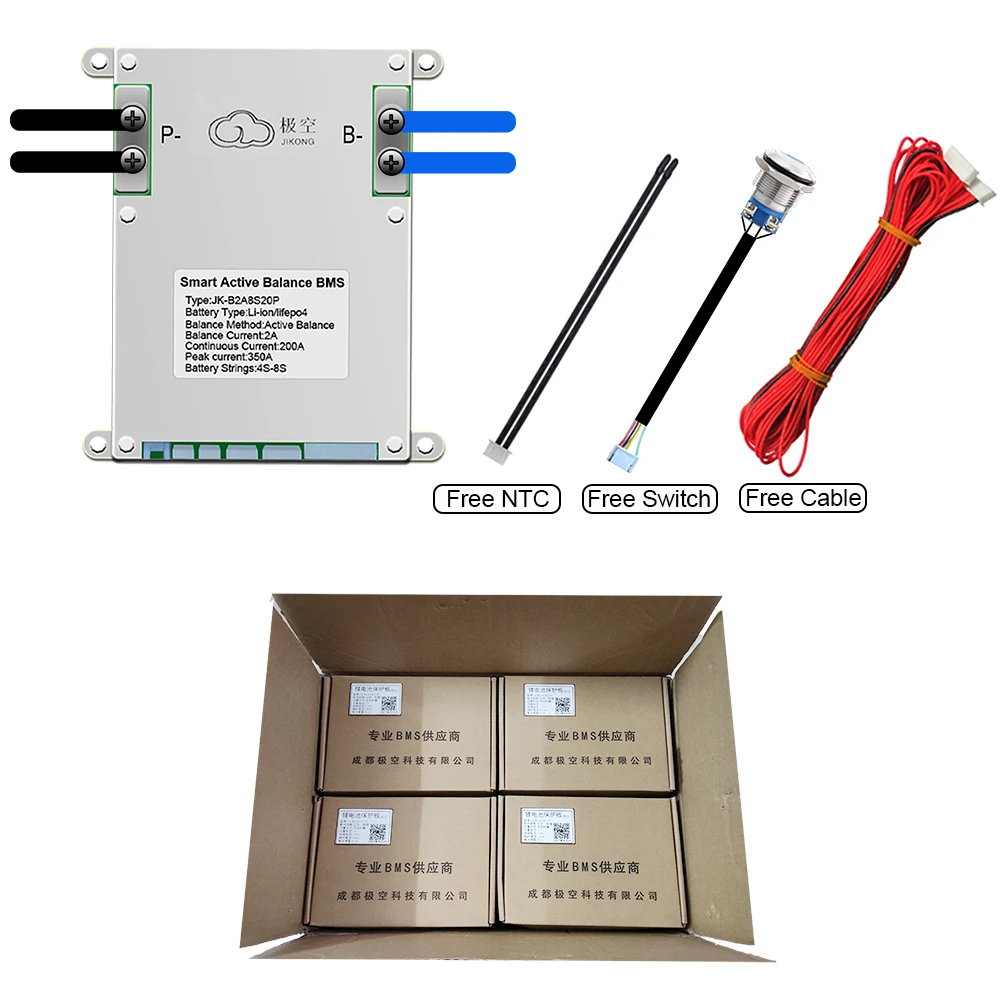 Ceny JK SMART BMS 4S 5S 6S 7S 8S 12V 24V Bateria Z 2A Funkcją Aktywnego Balansu Ciepła Na Sprzedaż