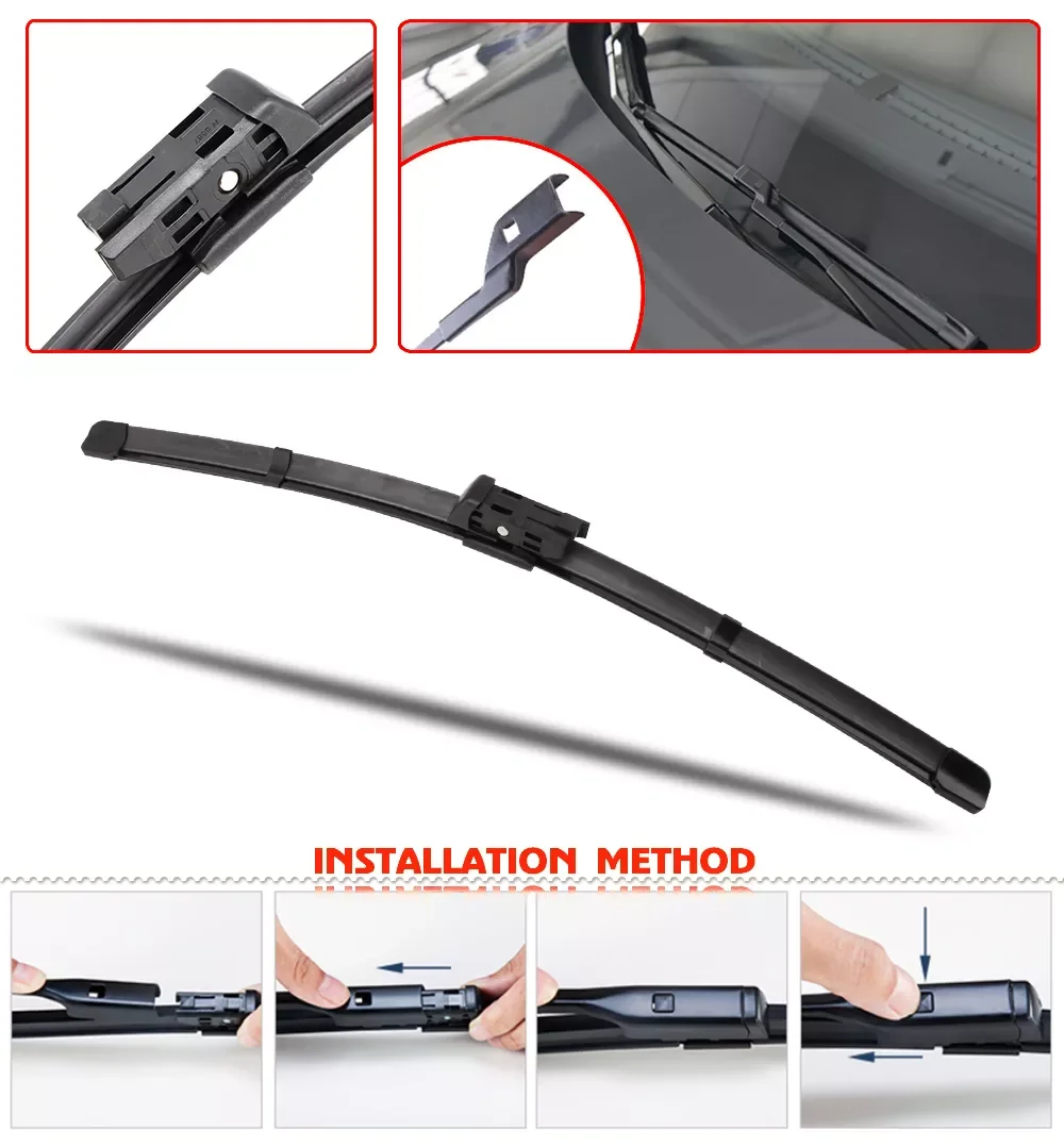 

For Volkswagen Sharan MK2/MK3 Model Year From 2002 To 2018 Fit Side Pin Arm/Push Button Arm Auto Wiper Blades Styling