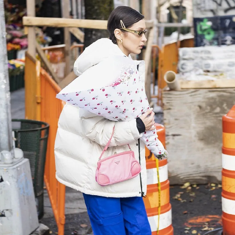 2023 Fashion Women's Fluffy Cotton-padded Jacket Autumn and Winter New Temperament Long-sleeved Warm Solid Color Hooded Jacket