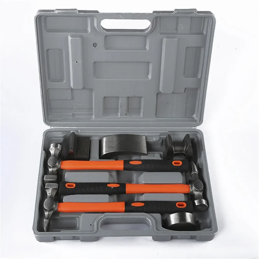 

Новый молоток для листового металла из 7 предметов, набор инструментов для фото, молоток для листового металла, плоскогубцы, молоток, наковальня для фото