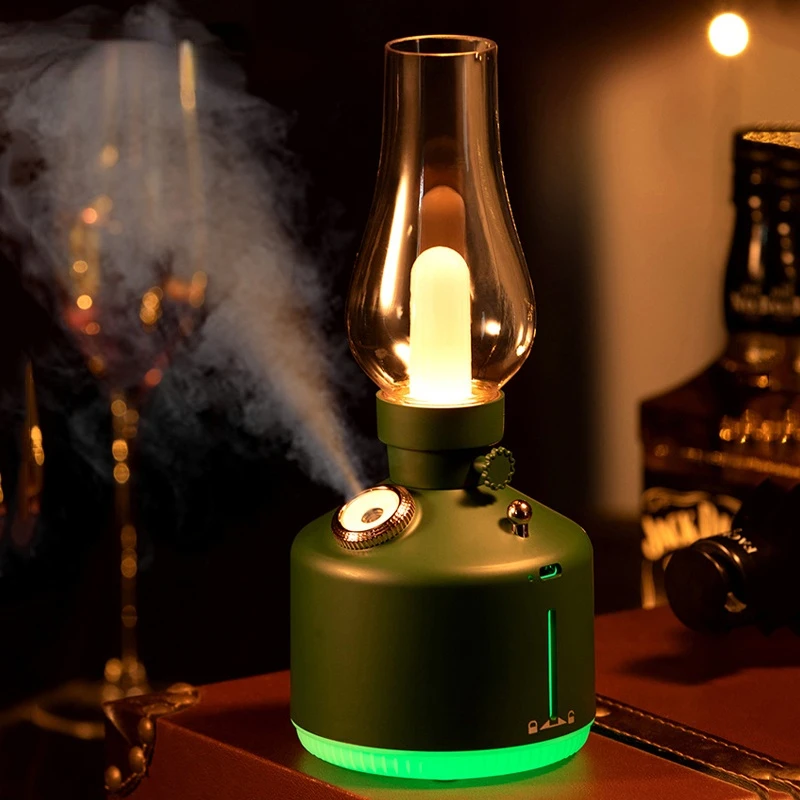 

Retro Wireless Air Humidifier USB Rechargeable Colorful Night Light Lamp Aromatherapy Essential Oil Diffuser Mist Maker Fogger