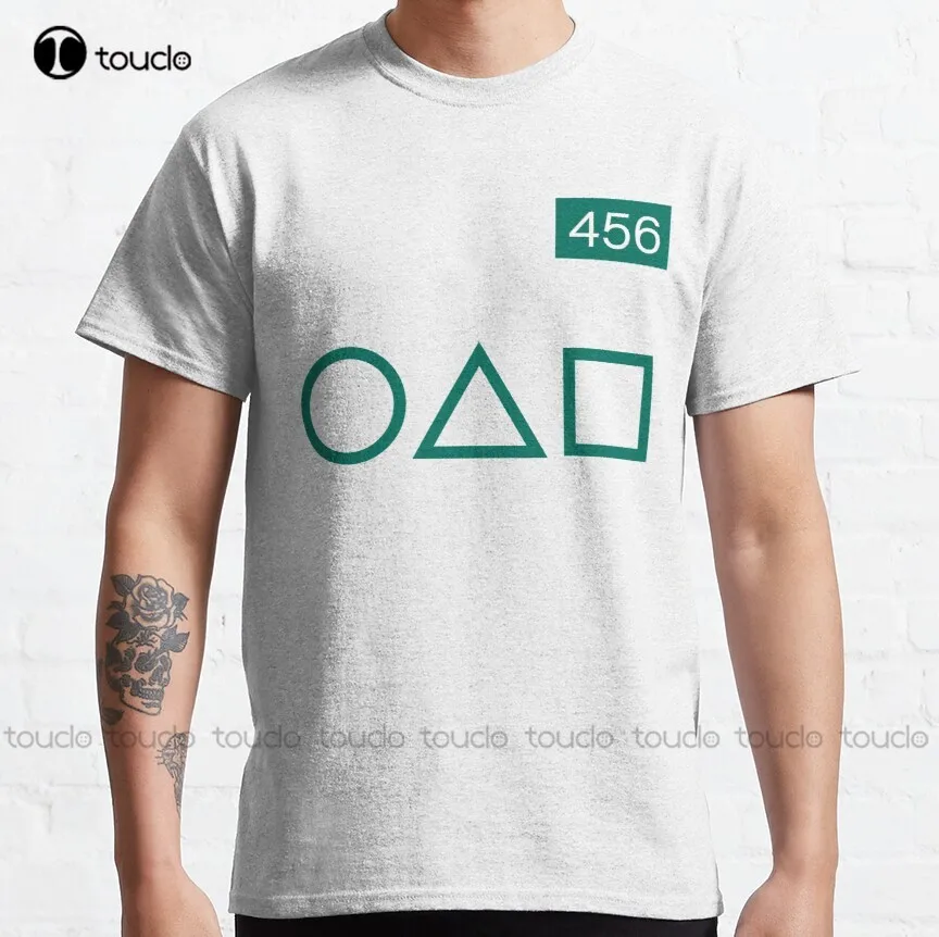 

Squid Games 456 Products And Ts Classic T-Shirt Grey Shirt Custom Aldult Teen Unisex Digital Printing Tee Shirt Xs-5Xl