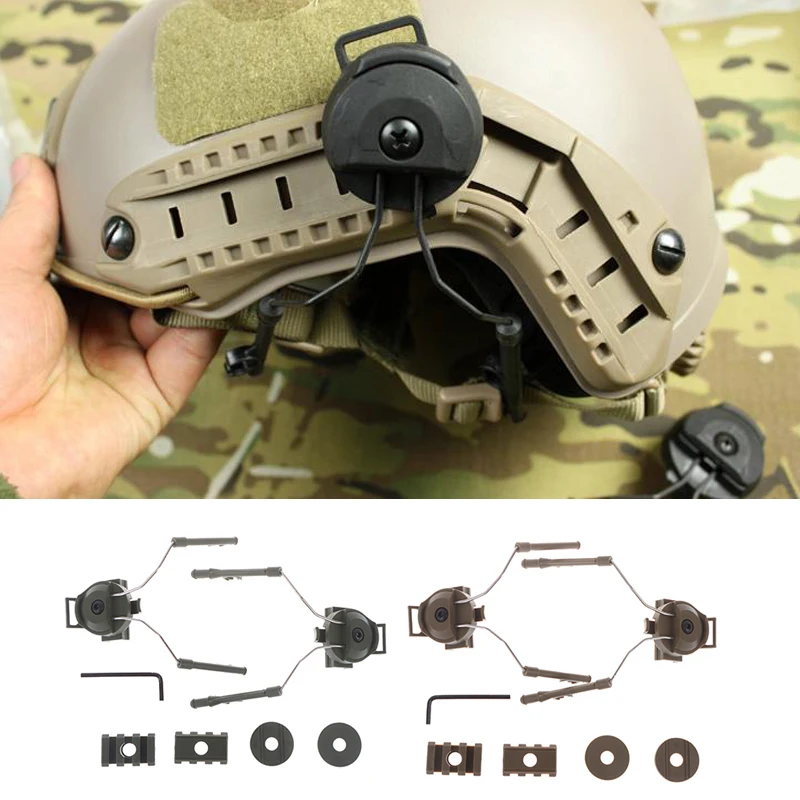 

1Set Tactical Headset Bracket Fast Ops Helmet Rail Suspension Bracket Military Noise Cancelling Headset Loading Equipment