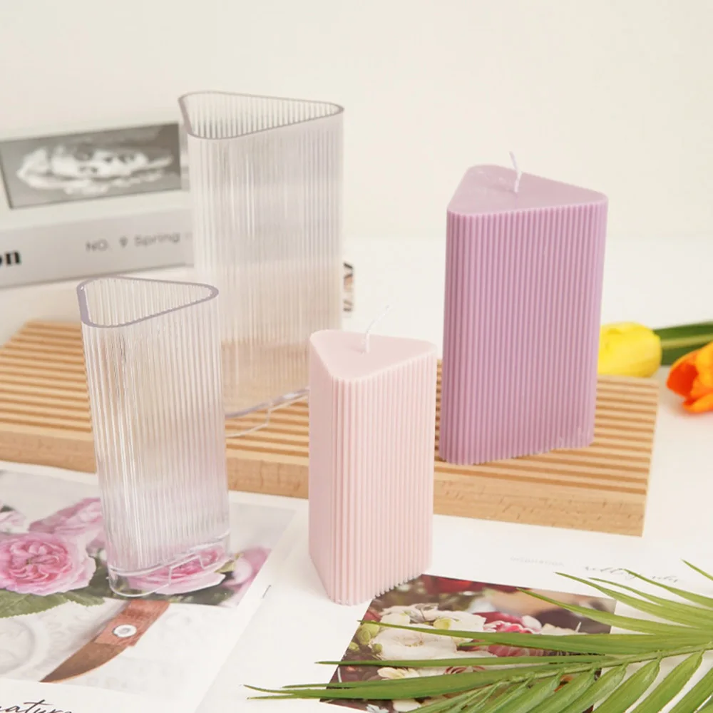 

Birthday Decoration Candle Making Plastic Mold DIY Candle Braided Candle Triangle Fine-toothed Mold Molds