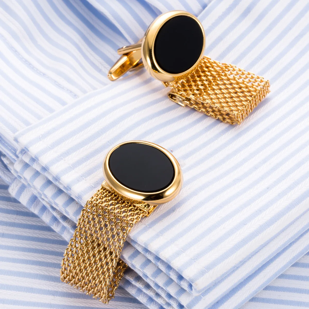 Cufflinks for Men TOMYE XK21S043 High Quality Luxury Chain Ellipse Gold Formal Business Casual Cuff Links Button Wedding Gift