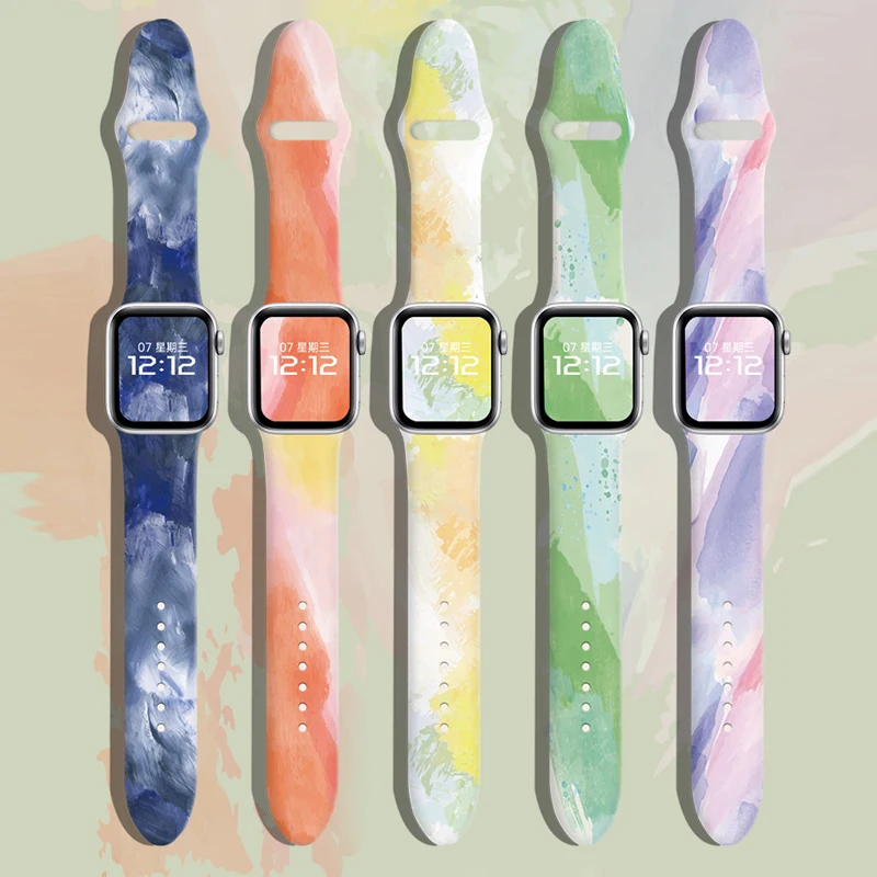 

Silicone Strap For Apple Watch Band 45mm 44mm 49mm 41mm 40mm 42mm 38mm 44 45 mm bracelet iwatch Ultra series 7 se 3 4 5 6 8 band