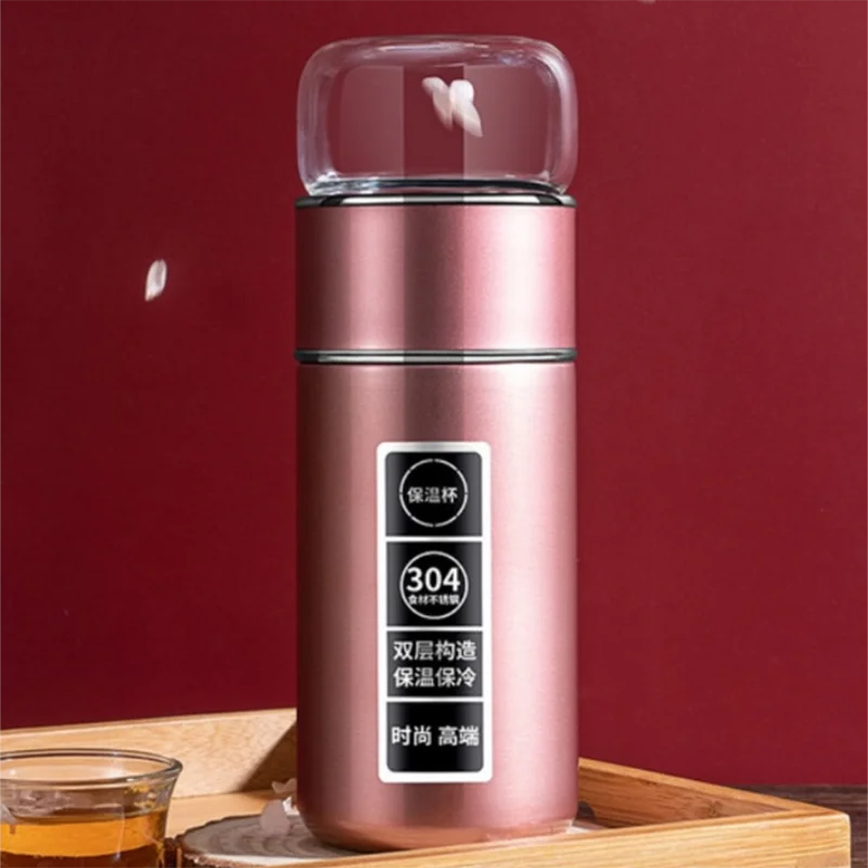 

Thermos Insulated Tea Stainless Steel Glass Infuser Bottle Leakproof Water Travel Mug with Strainer Tea and Coffee Experience