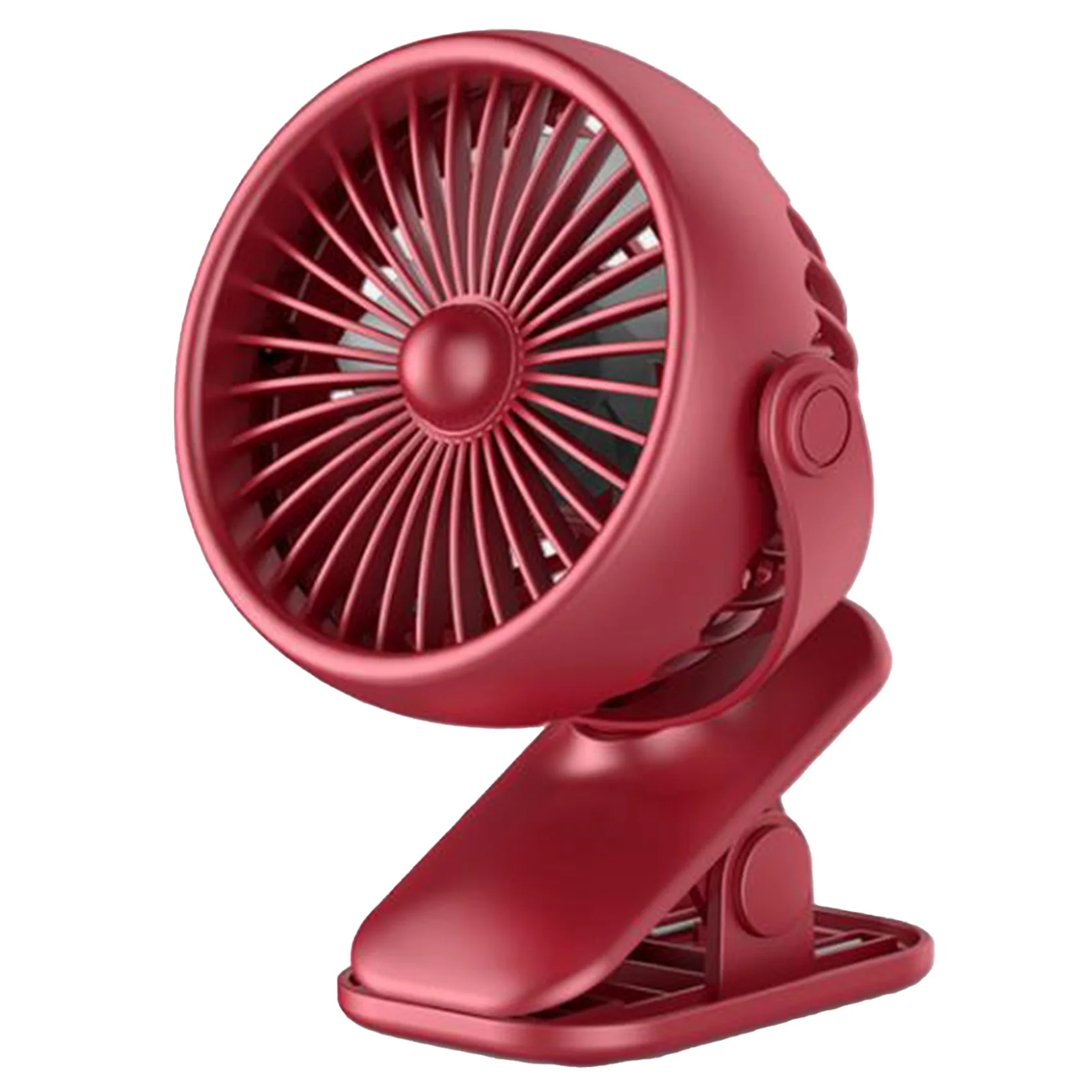 

Rechargeable USB Fan Desktop Mini Fan 3 Speed Super Mute Cooler for Office Car Travel Portable Cooling Clip Fans Red