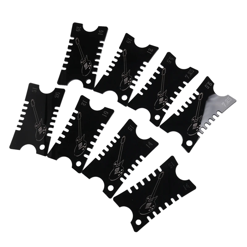 

8Pack Acrylic Guitar Notched Radius Gauges Fingerboard Guitar Ruler Fretboard Measuring Tool For Bass Acoustic Guitar