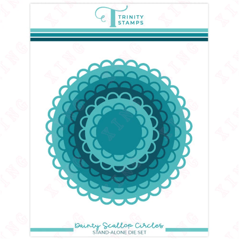 

Diy Scrapbook Decoration Embossing Craft Mold Christmas Arrival Metal Cutting Dies Make Album Card Dainty Scallop Circle Die Set