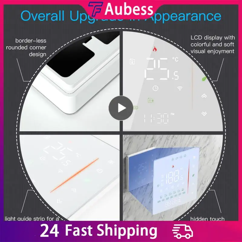 

Smart Thermoregulator For Electric Floor Heating Water Tuya Wifi Temperature Remote Controller Touch Screen Lcd Display