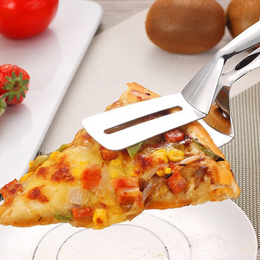 

Stainless Steel Frying Shovel Pancake Clip Fried Fish Shovel Pizza Steak Clip Barbecue Grilling Tong Kitchen Clamp Cooking Tool