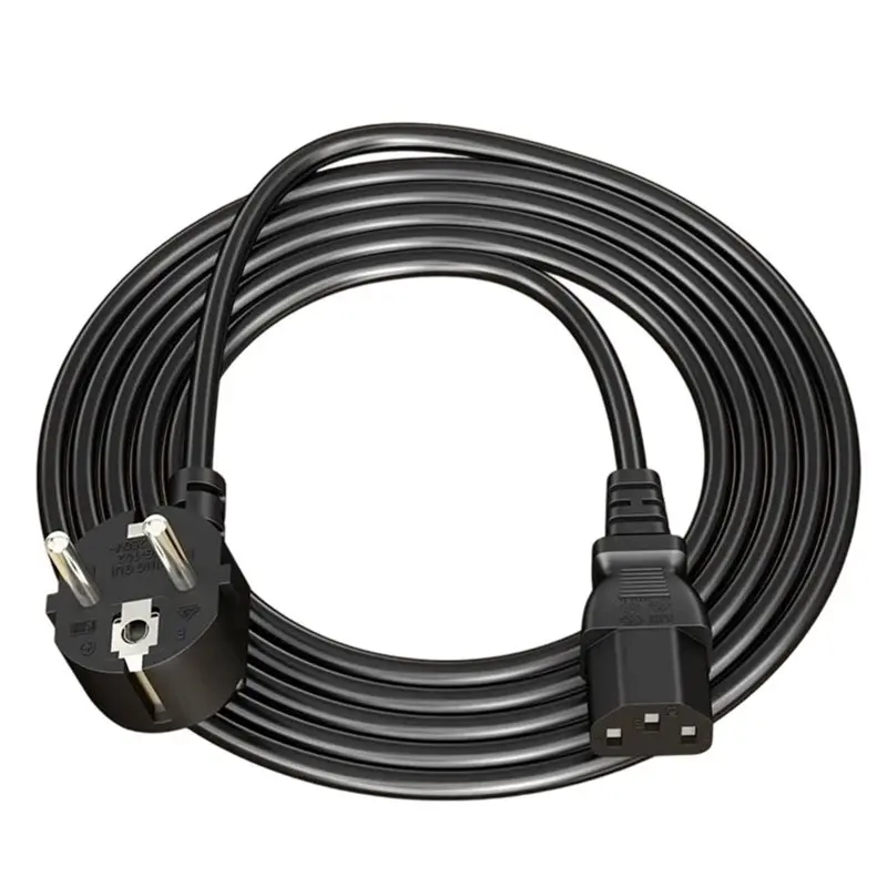 Фото Кабель питания EU Plug C13, 1,5 м, удлинитель для ПК, монитора, принтера, Sony PS4, проектора, кабель питания для блока питания №1
