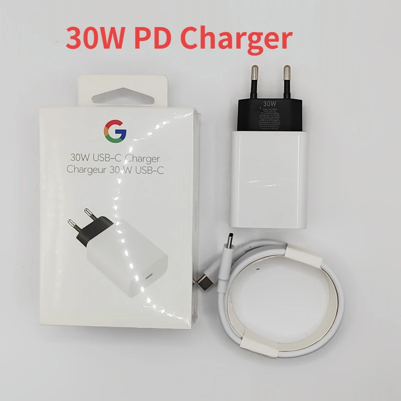 

30W EU/US/UK Adapter For Google 7 6 Fast Charger UsbC To Type C Cable Quick Charge Power Adapter For Pixel 5 Pro 6A 5A 4A 3 2 XL