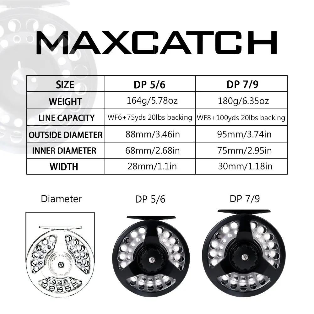 Фото Мультипликаторная катушка MAXIMUMCATCH DP с пластиковыми шпулями, 5/6WT, 7/9WT, с 3 дополнительными кассетами, алюминиевая рама, быстросменная, для нахлыстовой рыбалки №2