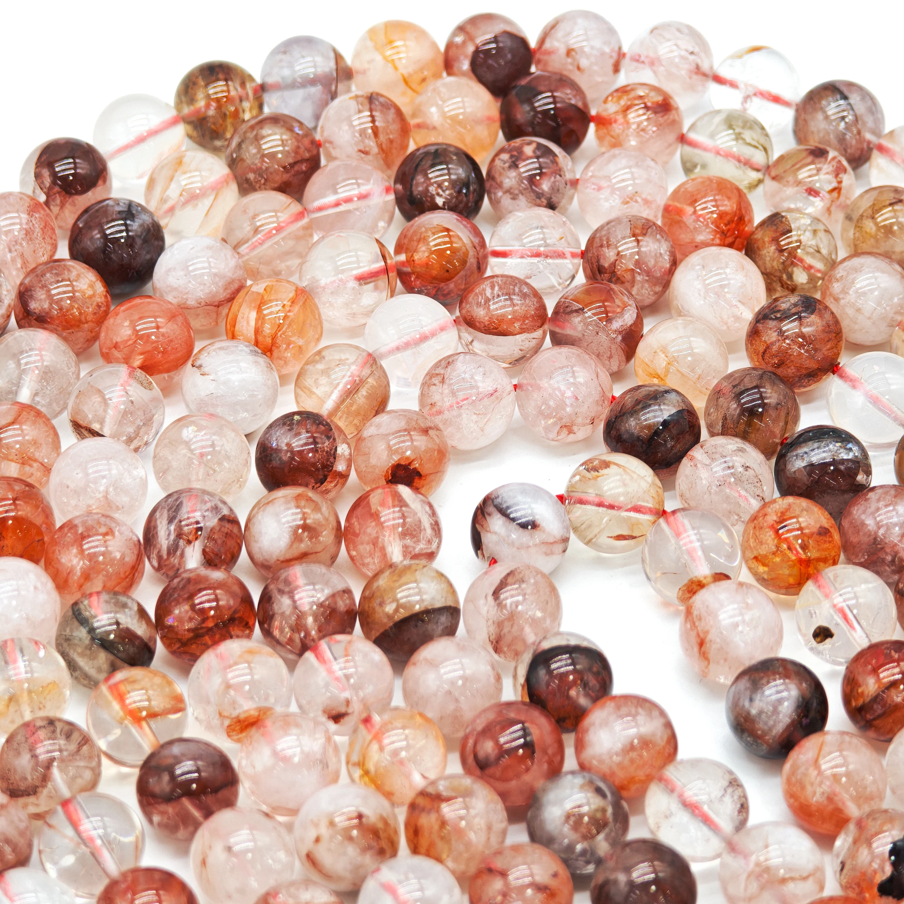 4/6/8/10/12/14 мм высококачественный огненный кварцевый кристалл из натурального