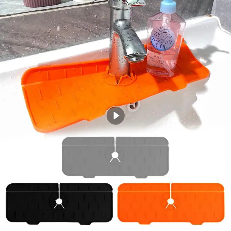 

Kitchen Faucet Mat Sink Splash Guard Silicone Faucet Drainage Mat Drying Pad Kitchen Bathroom Cleaning Countertop Protection Mat
