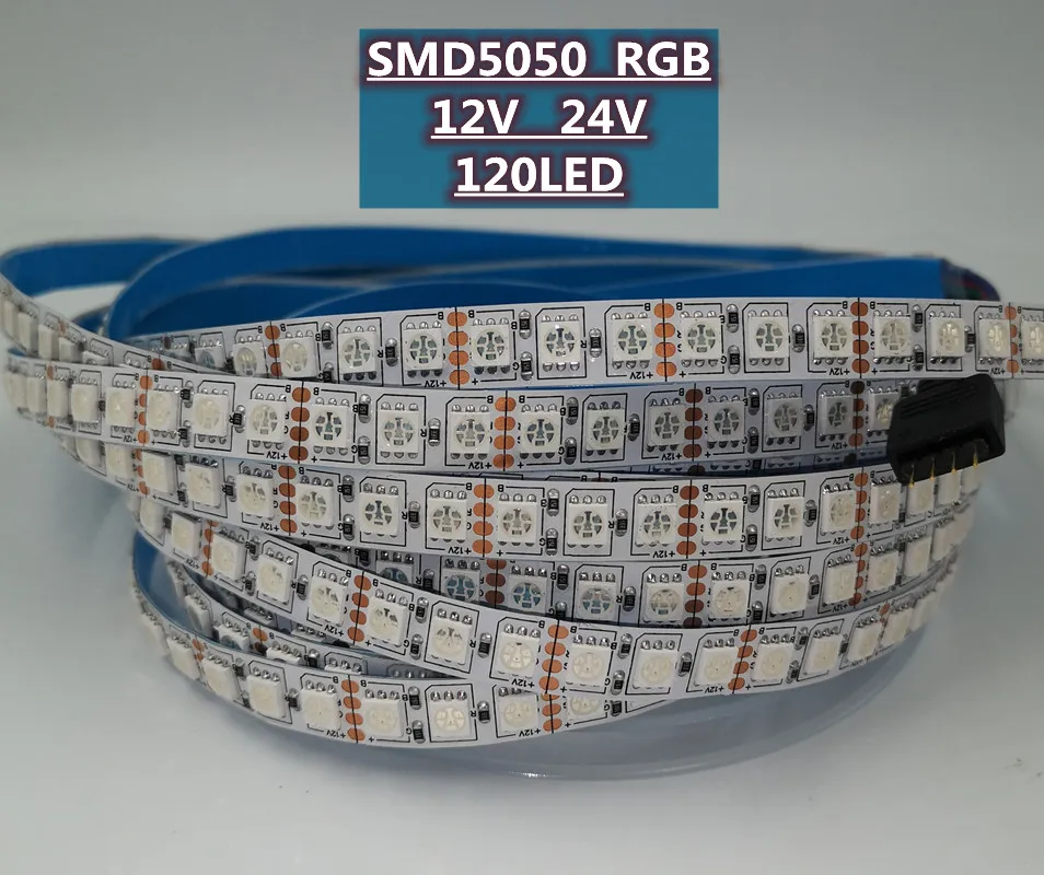 5M LED Strip 5050RGB DC12V 24V 120LEDs/m  Flexible LED Strip tape Lighting  RGB 5050 LED  high brightness