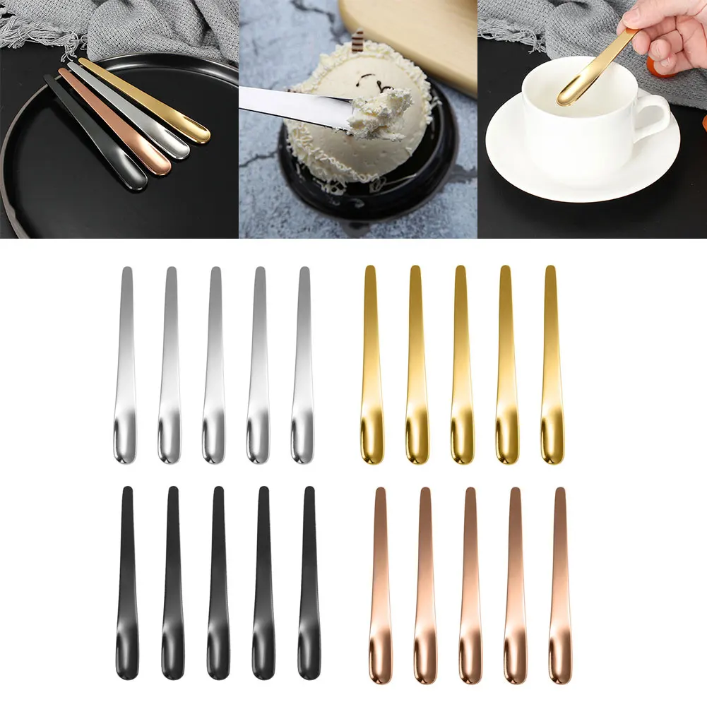

5pcs Christmas Gift Spoon Coffee Spoon Ice Cream Tea Creative Dessert Spoon Cutlery Gift Tableware Flat Stirring Spoon