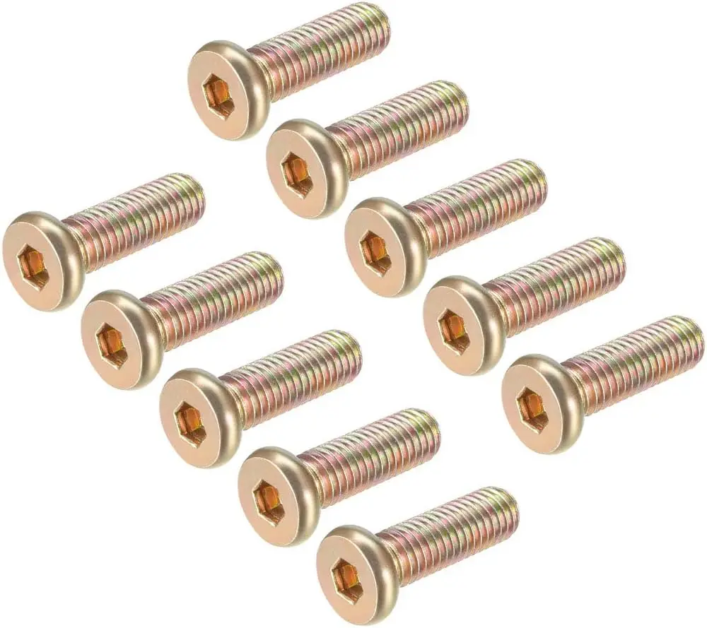 

Keszoox M8x16mm Furniture Screw Hex Socket Machine Screws Zinc Plated Fasteners Bolts Full Thread Carbon Steel 20Pcs