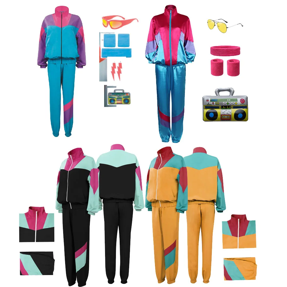7 шт./комплект спортивный костюм для мужчин и женщин в стиле ретро