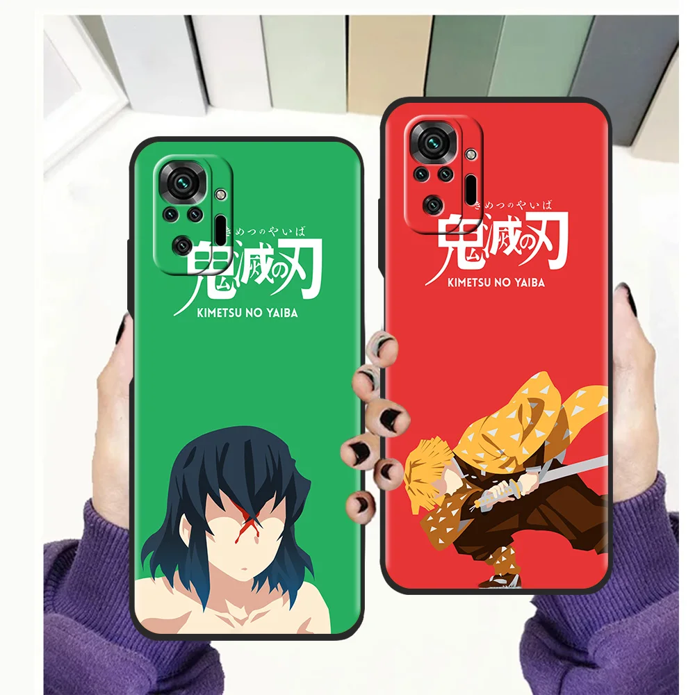 

Anime Kimetsu No Yaiba Luxury Case For Redmi Note 11 Pro 10 9 9s 8 8T 7 Pro K40 Gaming 9A 9C 8 8A Pro Plus 5G Silicone Shell TPU