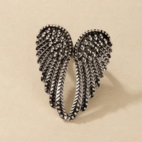 new trendy angel wing shape ring for men and women retro simple open food ring