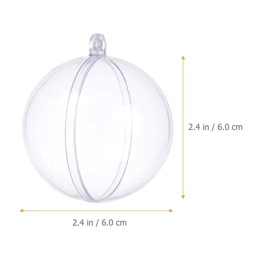 24Pcs Clear Plastic Fillable Ornament Sphere Capsules Decor 6cm | Christmas Ball Ornaments