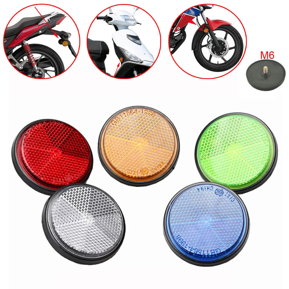 

Motorcycle 6cm Round Reflector Night Reflective Warning Plate Stickers Universal Trucks Caravan ATV Dirt Bikes Motorcycle Parts