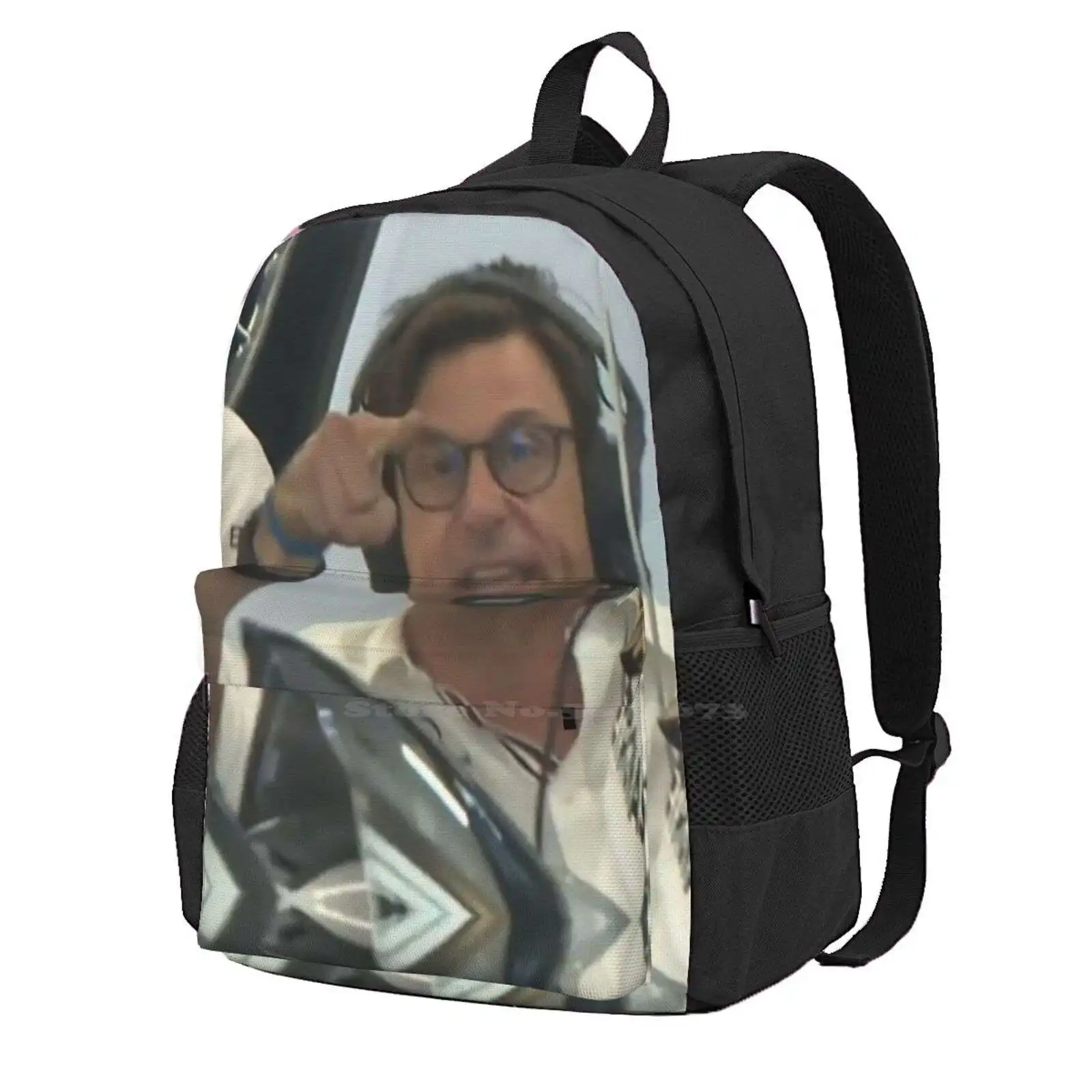 

Toto Pointing At Camera Meme During Brazil Gp 2021 Hot Sale Backpack Fashion Bags Toto Wolff Michael Masi Brazil Gp 2021 Radio