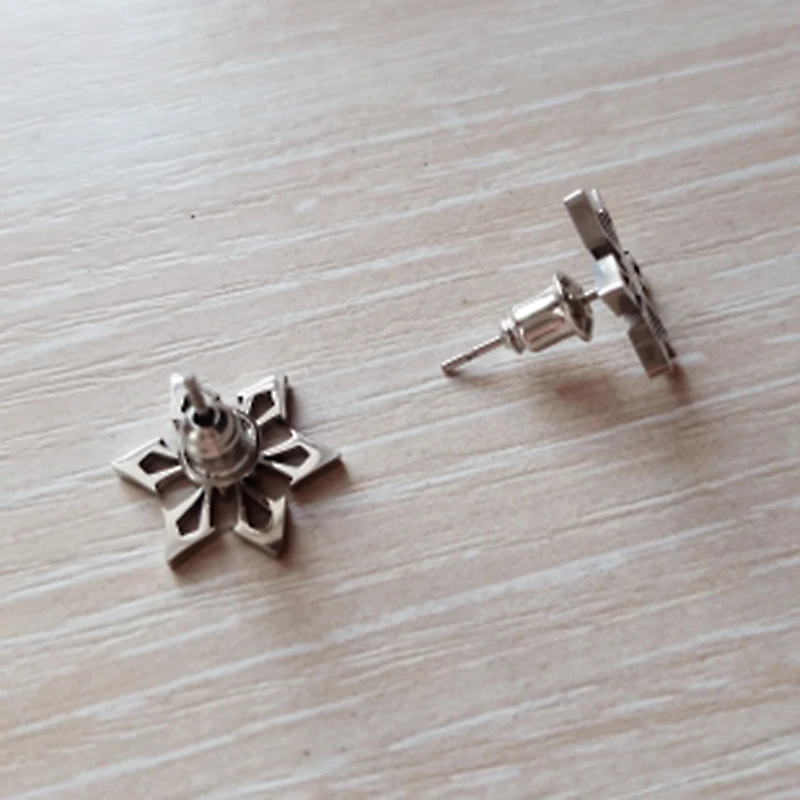 Серьги-гвоздики из нержавеющей стали серебристого цвета