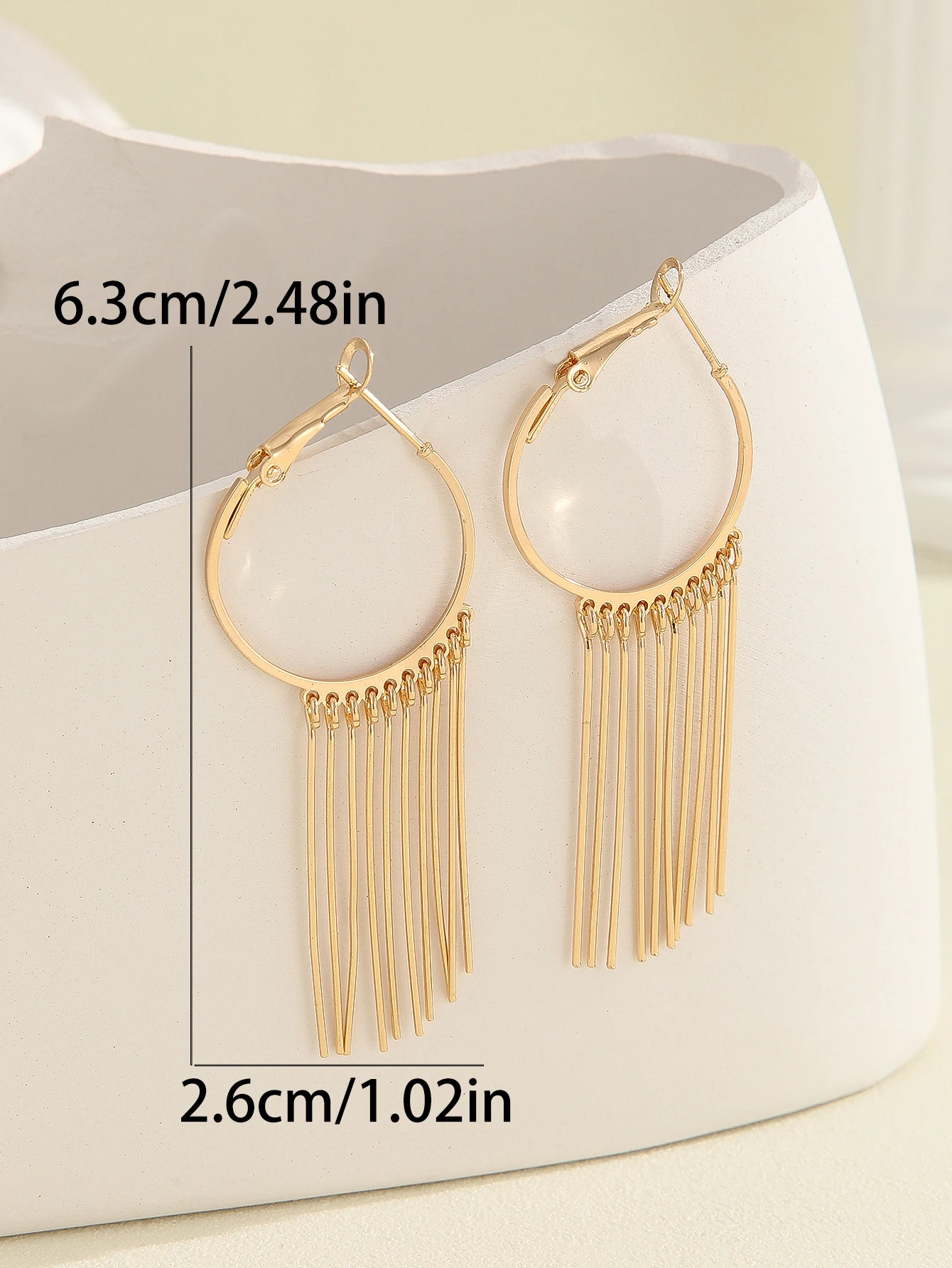 Минималистичные серьги с кисточками и линией для женщин девушек Позолоченные