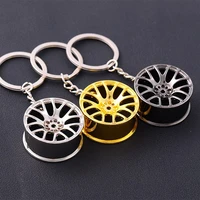 car metal keychain creative auto part model wheel hub keychain keyring key chain keyfob fashion decoration for car key