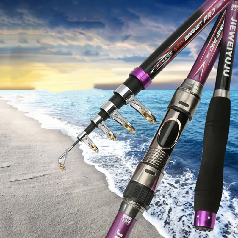 

Portable FRP Material 2.1/2.4/2.7/3.0/3.6M Fishing Rod Rotating Telescopic Rotating Rod Ultra Light Sea Rod Fishing Rod
