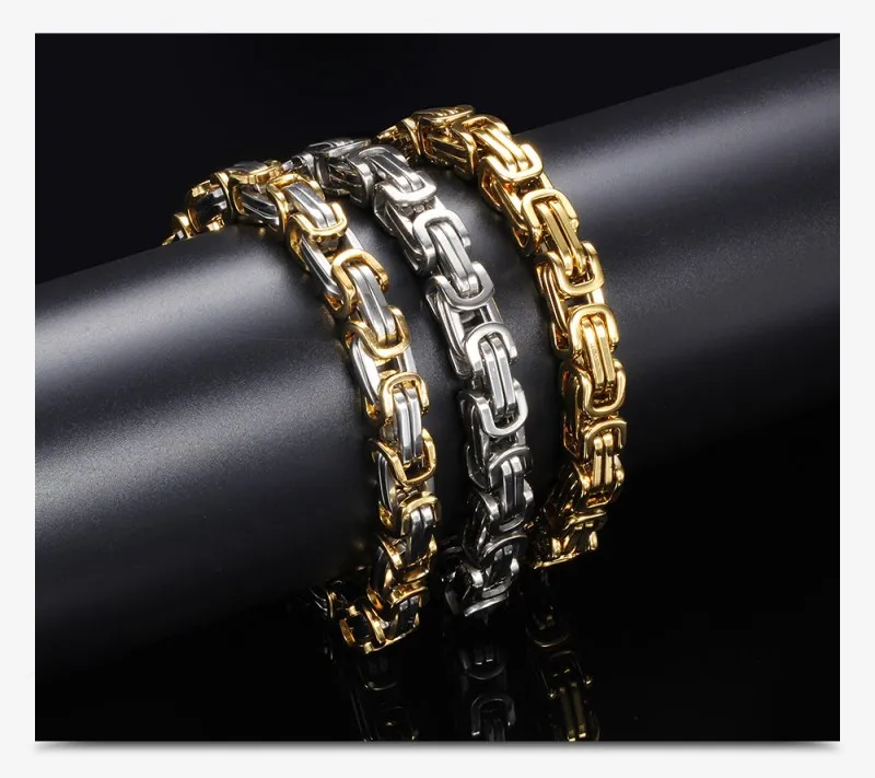 

Мужской браслет-цепочка из нержавеющей стали, 3 цвета