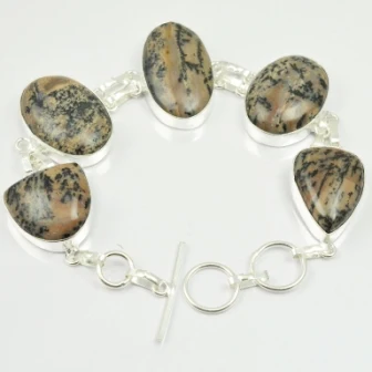 

Honey Dendrite Opal Bracelet Silvers Overlay over Copper , 23.5 , B2270